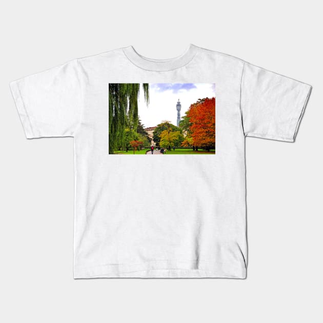 Autumn Trees Regent's Park London England Kids T-Shirt by AndyEvansPhotos